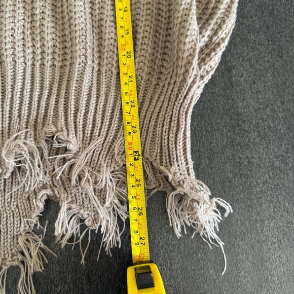 Main Strip Women's Distressed V Neck Knit Sweater, Size M NWT - Picture 7 of 8